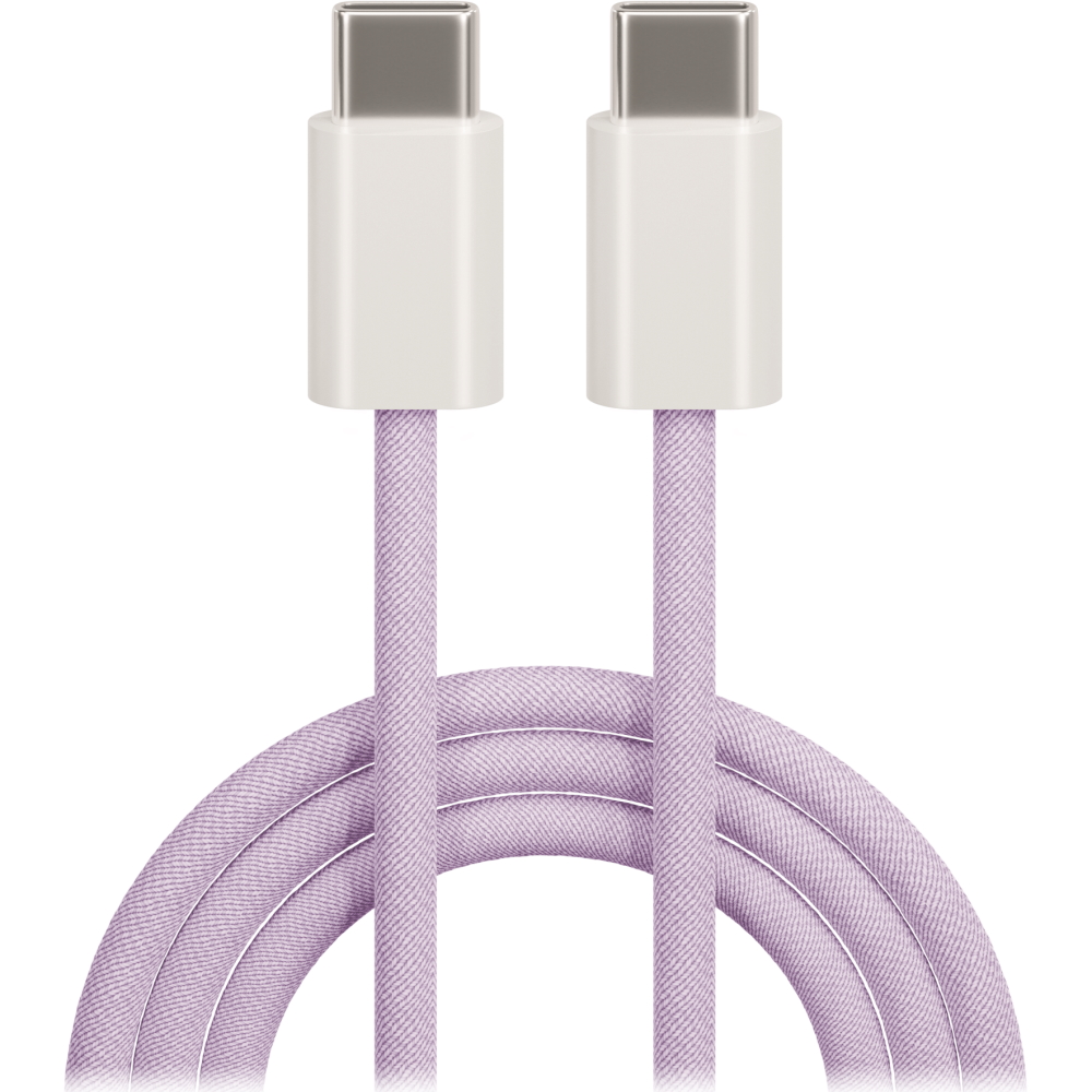 Maxlife MXUC-06 kabel USB-C - USB-C 1,0 m 20W violetinis neilons