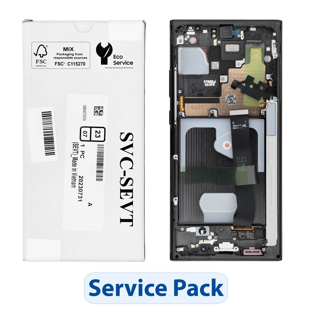 ServicePack LCD ekranas SAMSUNG Note 20 Ultra 5G N986 / N985 GH82-31453A mistinis juodas
