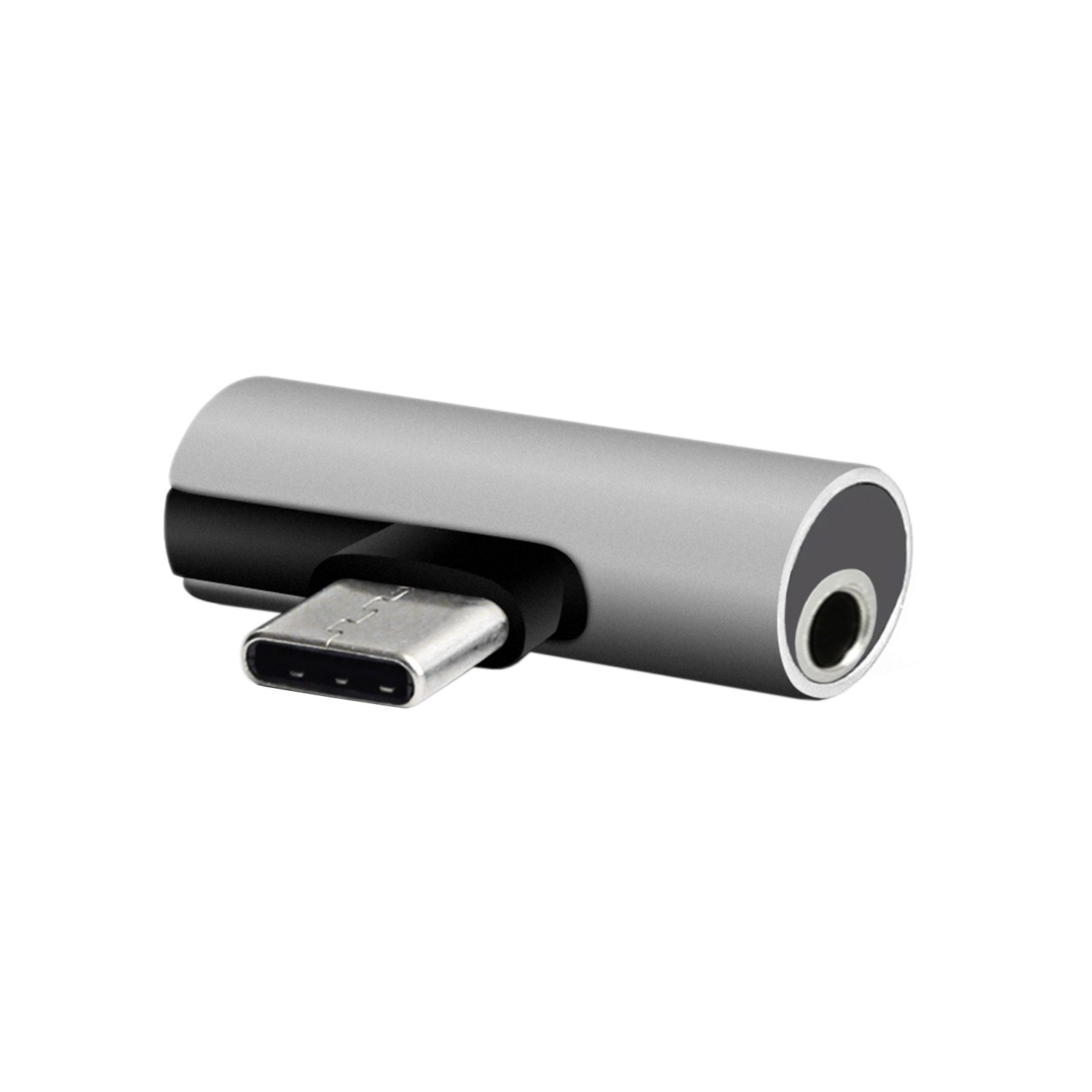 Setty adapteris USB-C - audio lizdas 3,5mm + USB-C AD-C-JC-7 sidabrinis