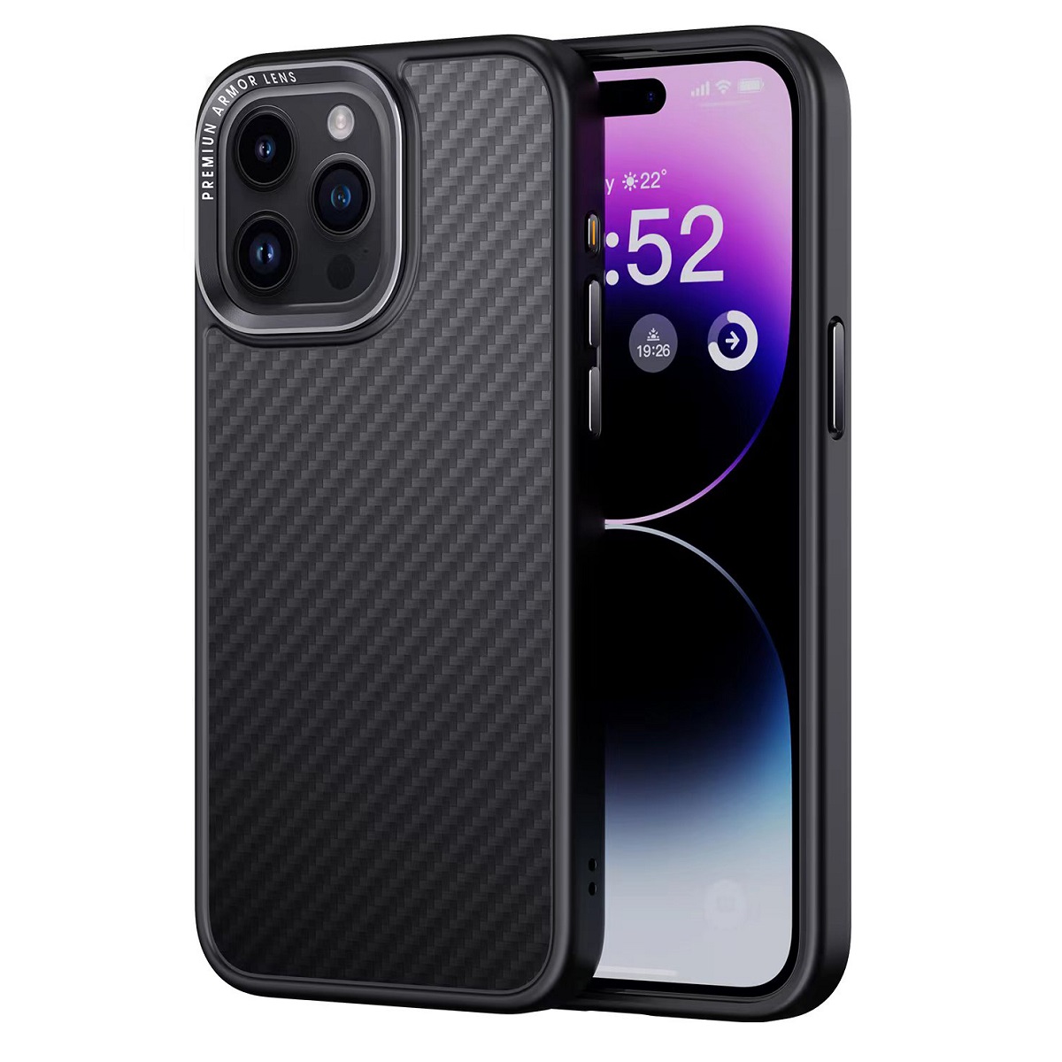 Comma dėklas Kevlar Mag iPhone 15 Pro Max juodas