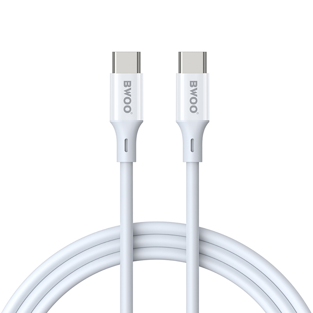 BWOO Kabelis USB-C - USB-C 1m 60W ABS + TPE X282 C-C baltas