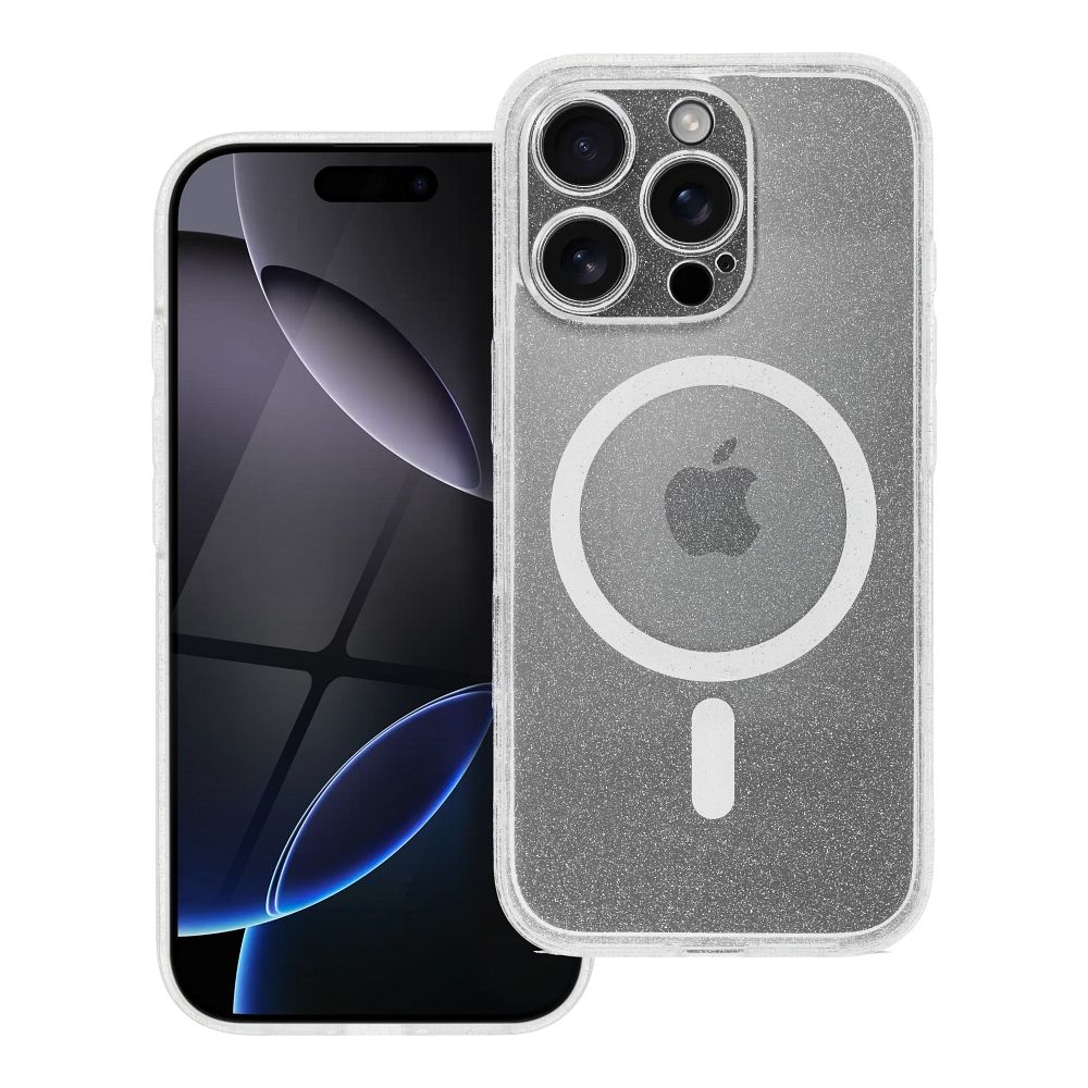 CLEAR MAG COVER dėklas su kameros apsauga, suderinamas su Magnetiniu IPHONE 15 PRO skaidrus blizgus