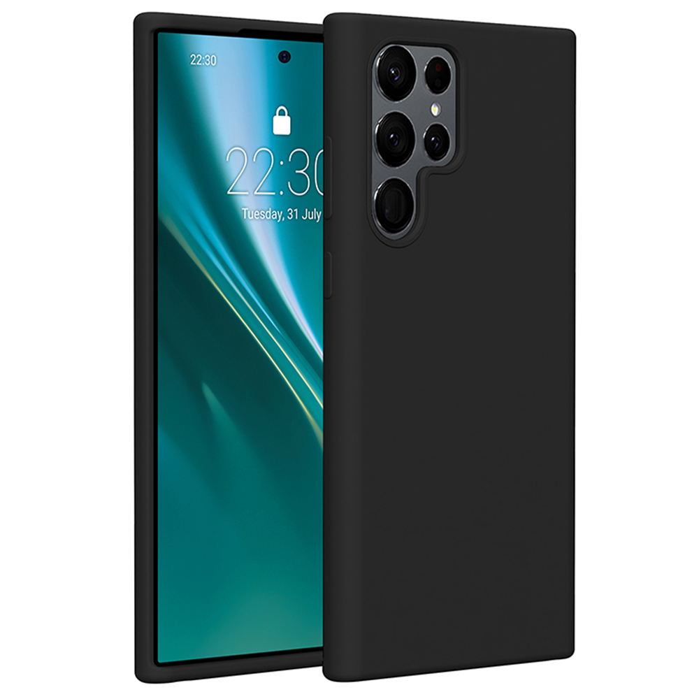 Etteri Silikoninis dėklas telefonui Samsung Galaxy S22 Ultra juodas