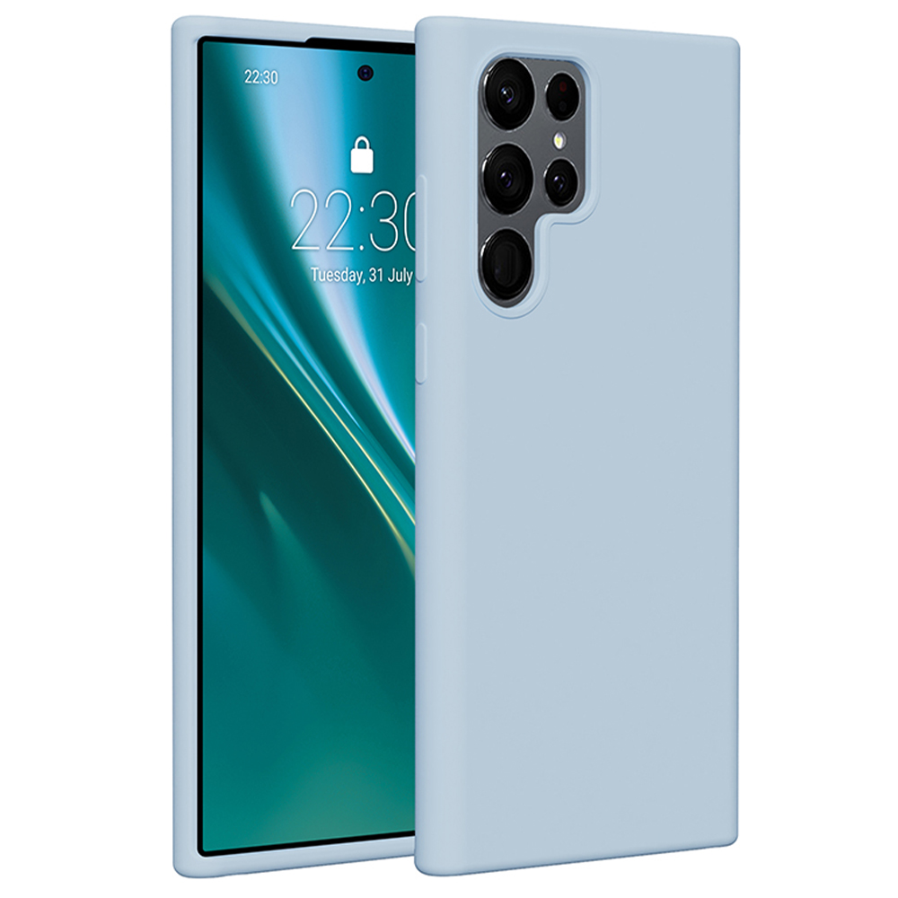 Etteri silikoninis dėklas telefonui Samsung Galaxy S22 Ultra šviesiai mėlynas
