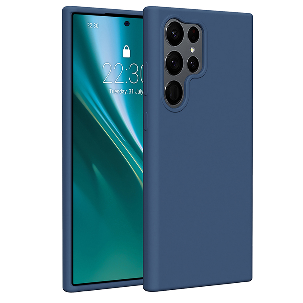 Etteri silikoninis dėklas telefonui Samsung Galaxy S23 Ultra tamsiai mėlynas
