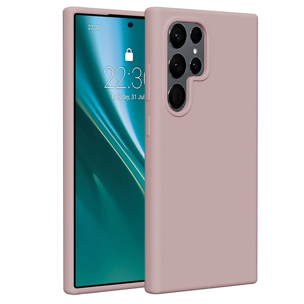 Etteri silikoninis dėklas telefonui Samsung Galaxy S24 Ultra šviesiai rožinis