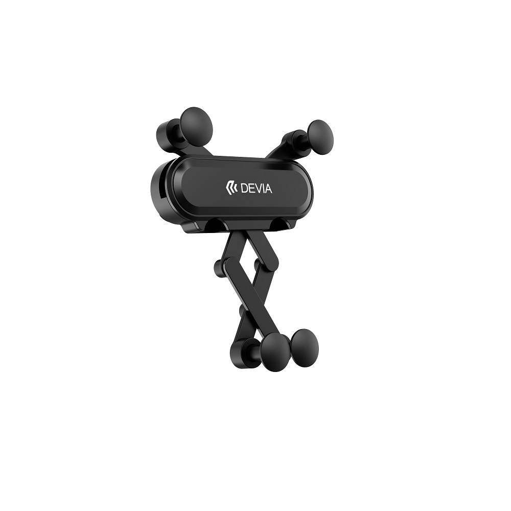 Devia automobilinis laikiklis Kintone ES071 gravitacinis oro angai juodas