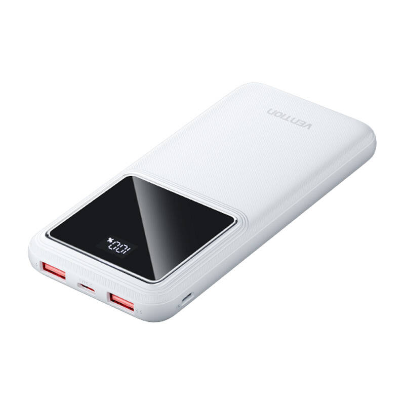 Išorinė baterija Vention FHKW0 10000mAh, Micro-USB, USB-C, 2xUSB-A, 22.5W (balta)