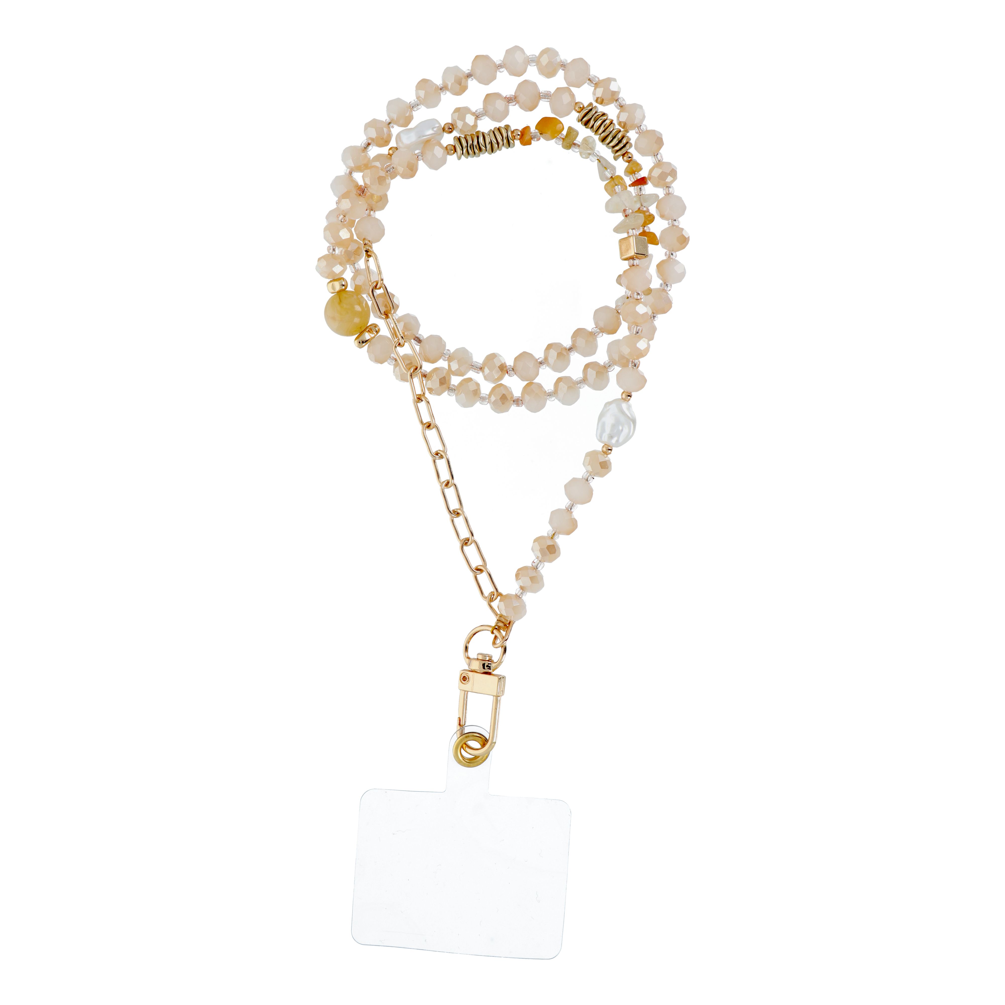 STONE telefono dirželis, telefono pakabukas / virvelės ilgis 82 cm (41 cm kilpoje) / ant kaklo – oranžinis