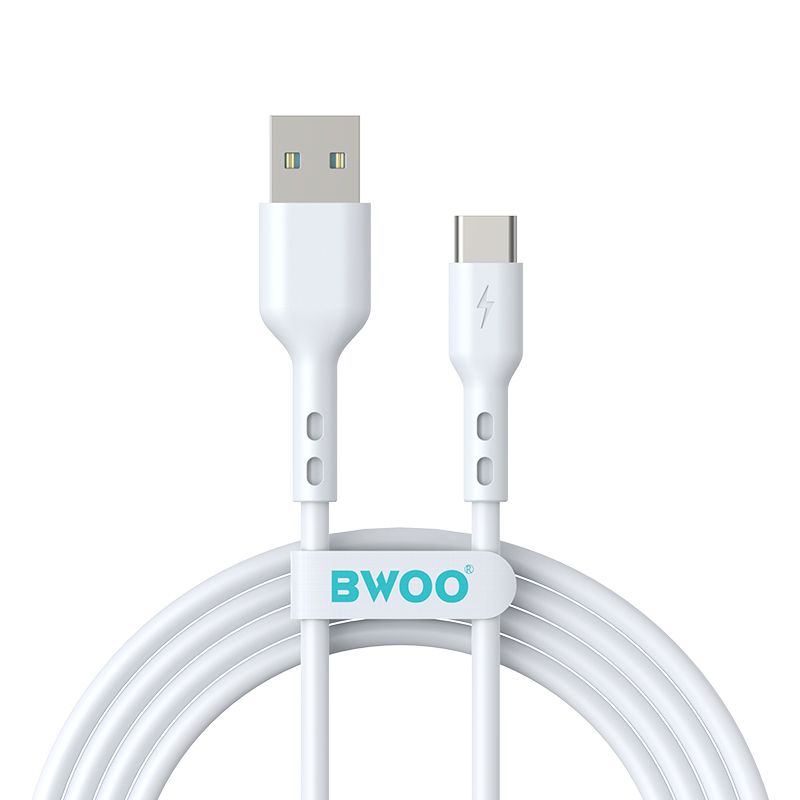 BWOO kabelis USB - USB-C 2m 3A baltas