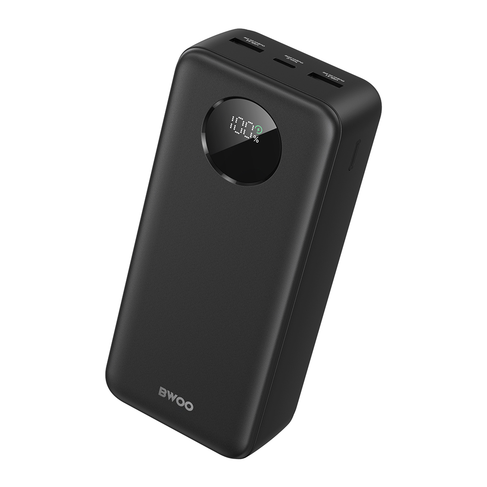 BWOO 22,5W 30000 mAh power bank with LCD screen, black