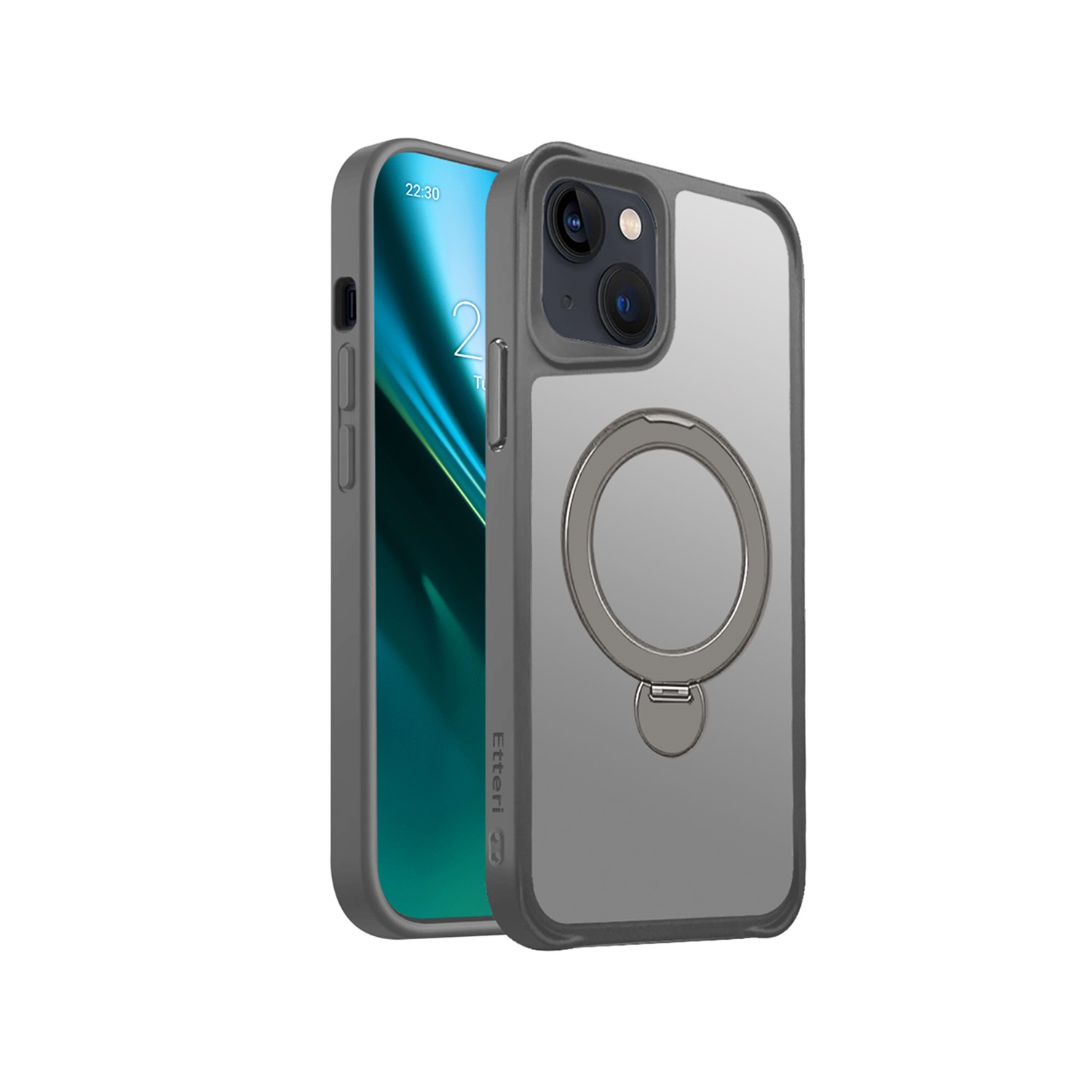 Etteri Matinis Mag Ring dėklas (m) telefonui iPhone 13 6,1 pilkas (m)