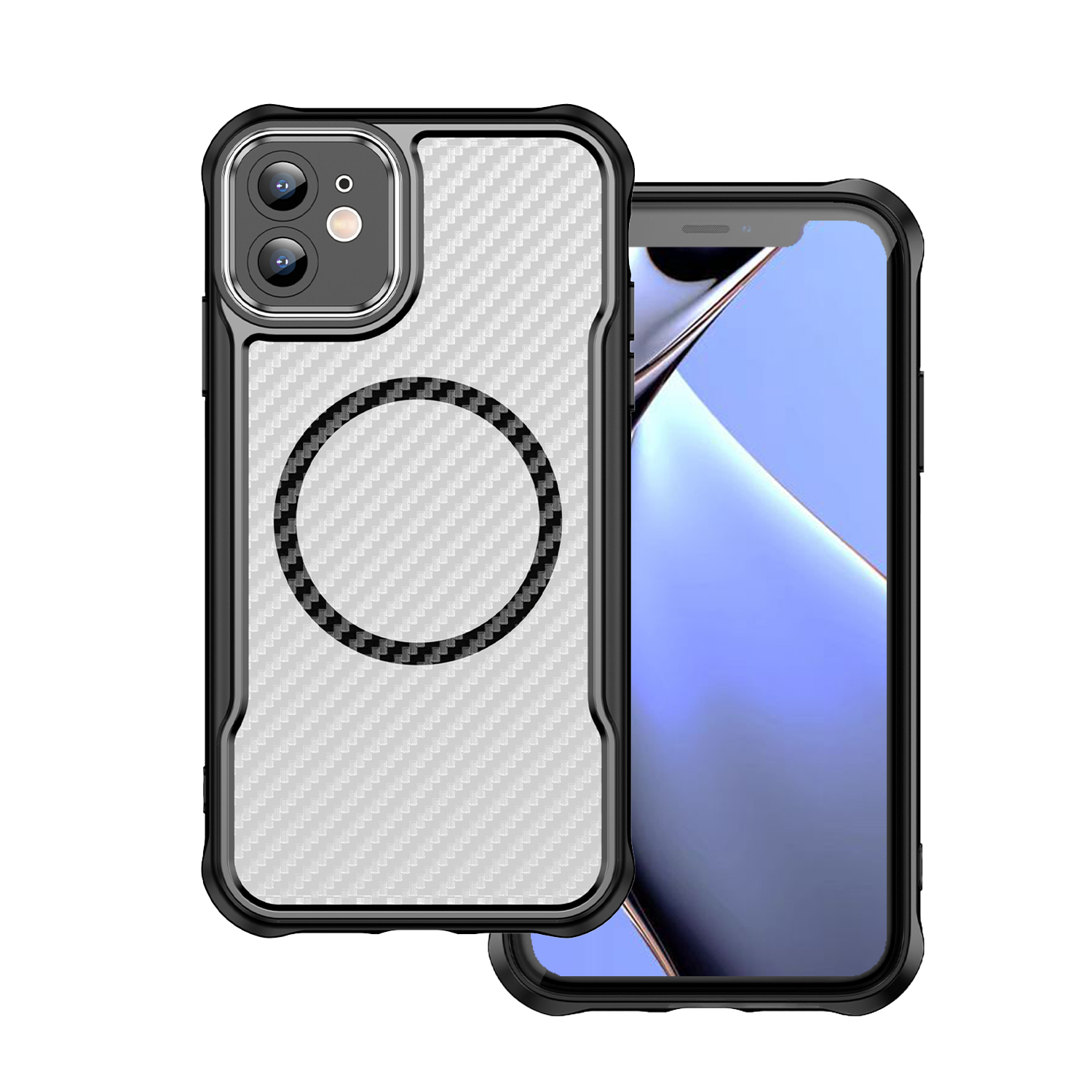 Defender Carbon Mag dėklas iPhone 11 juodas