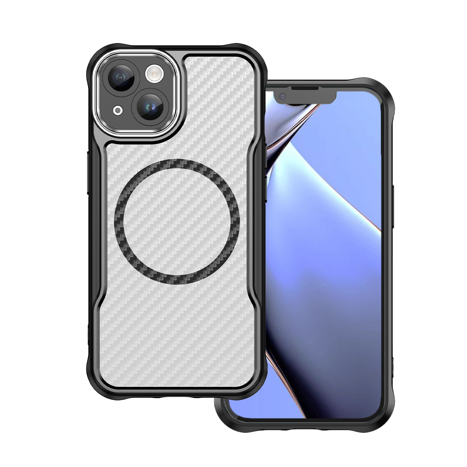 Defender Carbon Mag dėklas iPhone 14 6,1" juodas