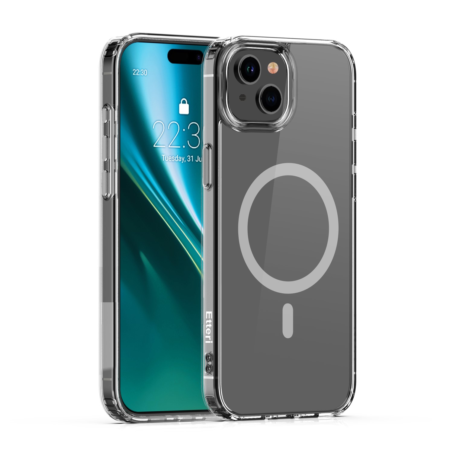 Etteri Spalvotas Magnetinis dėklas telefonui iPhone 15 6,1" pilkas