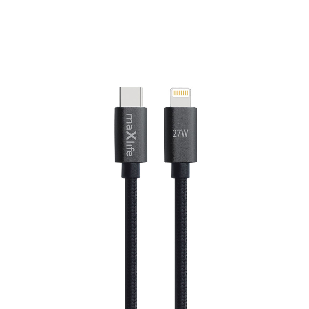 Maxlife MXUC-12 kabelis USB-C - Lightning 2,0 m 27W juodas