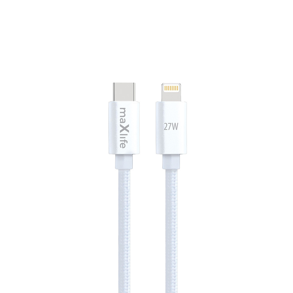 Maxlife MXUC-12 kabelis USB-C - Lightning 1,0 m 27W - baltas