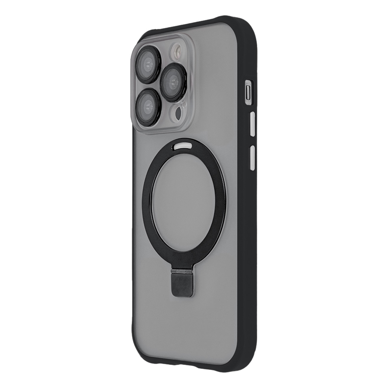 Žiedinis saugus magnetinis dėklas iPhone 13 6,1" juodas