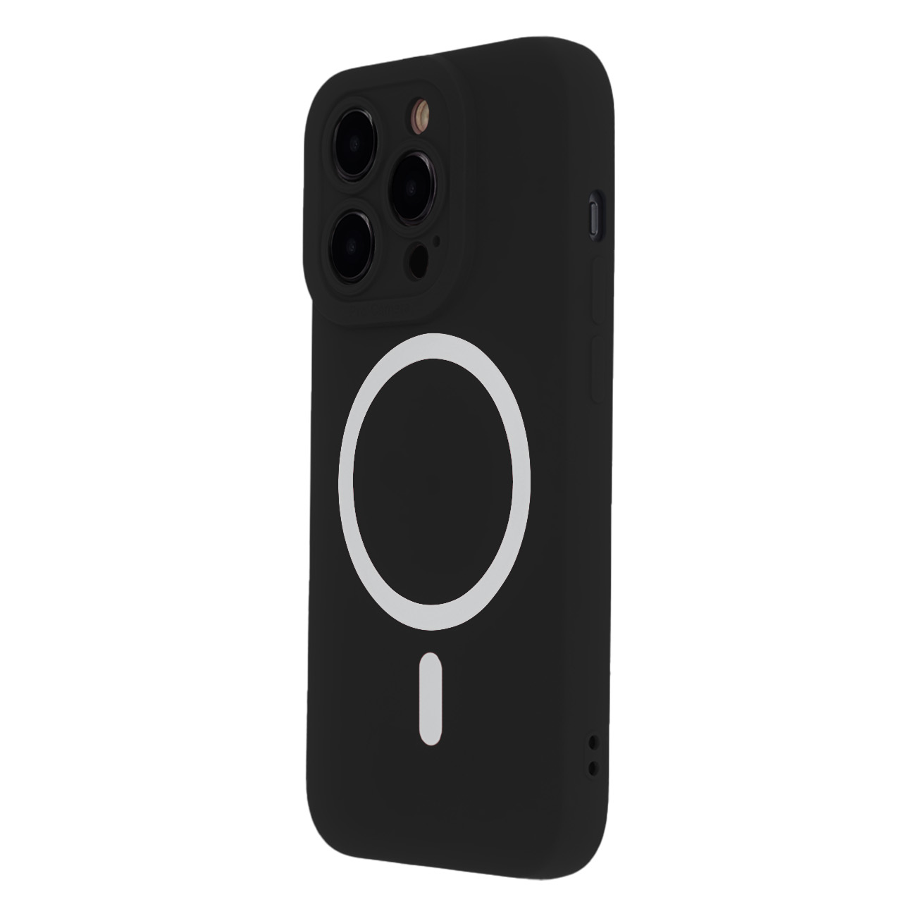 Silikoninis minkštas magnetinis dėklas telefonui iPhone 15 Plus 6,7" juodas