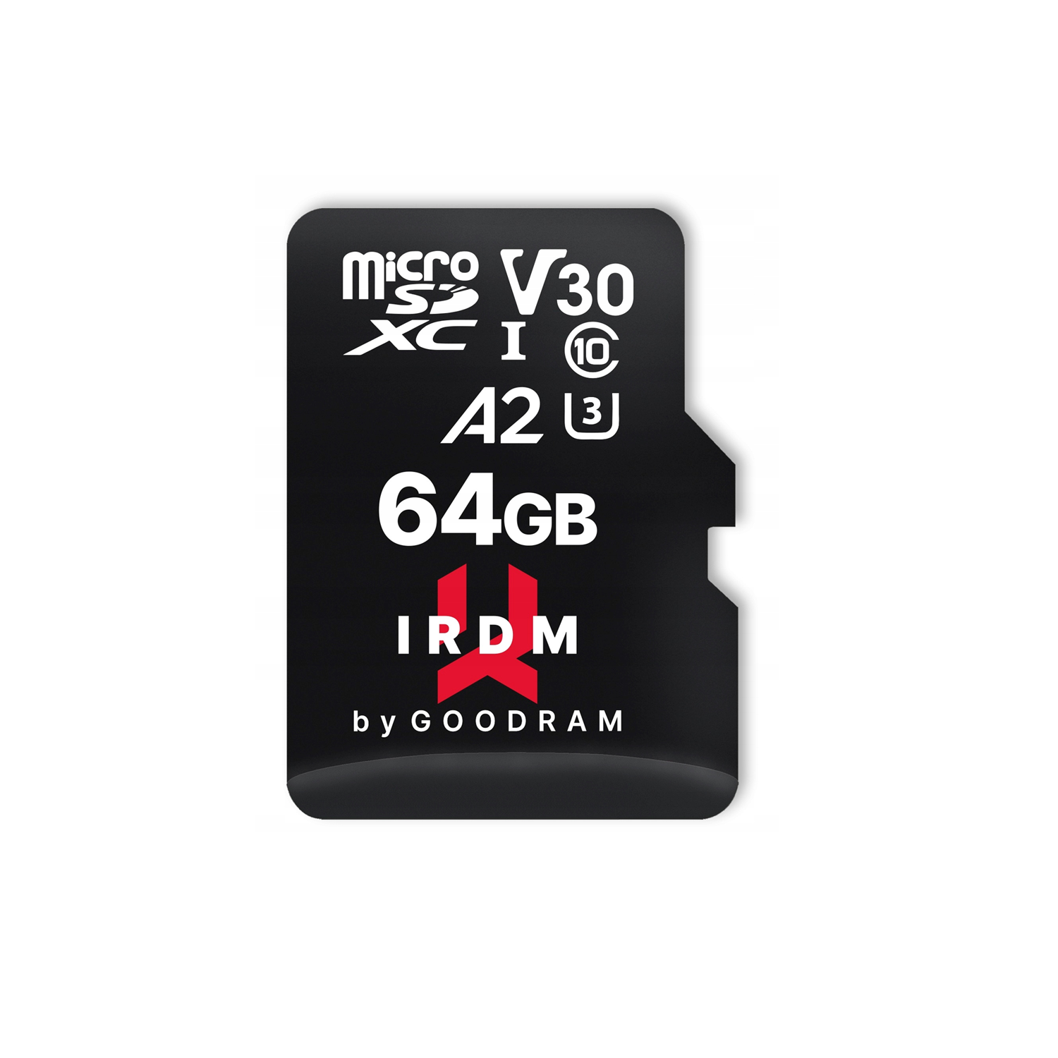 GoodRam atminties kortelė IRDM 64GB microSD UHS-I U3 A2 V30 su adapteriu
