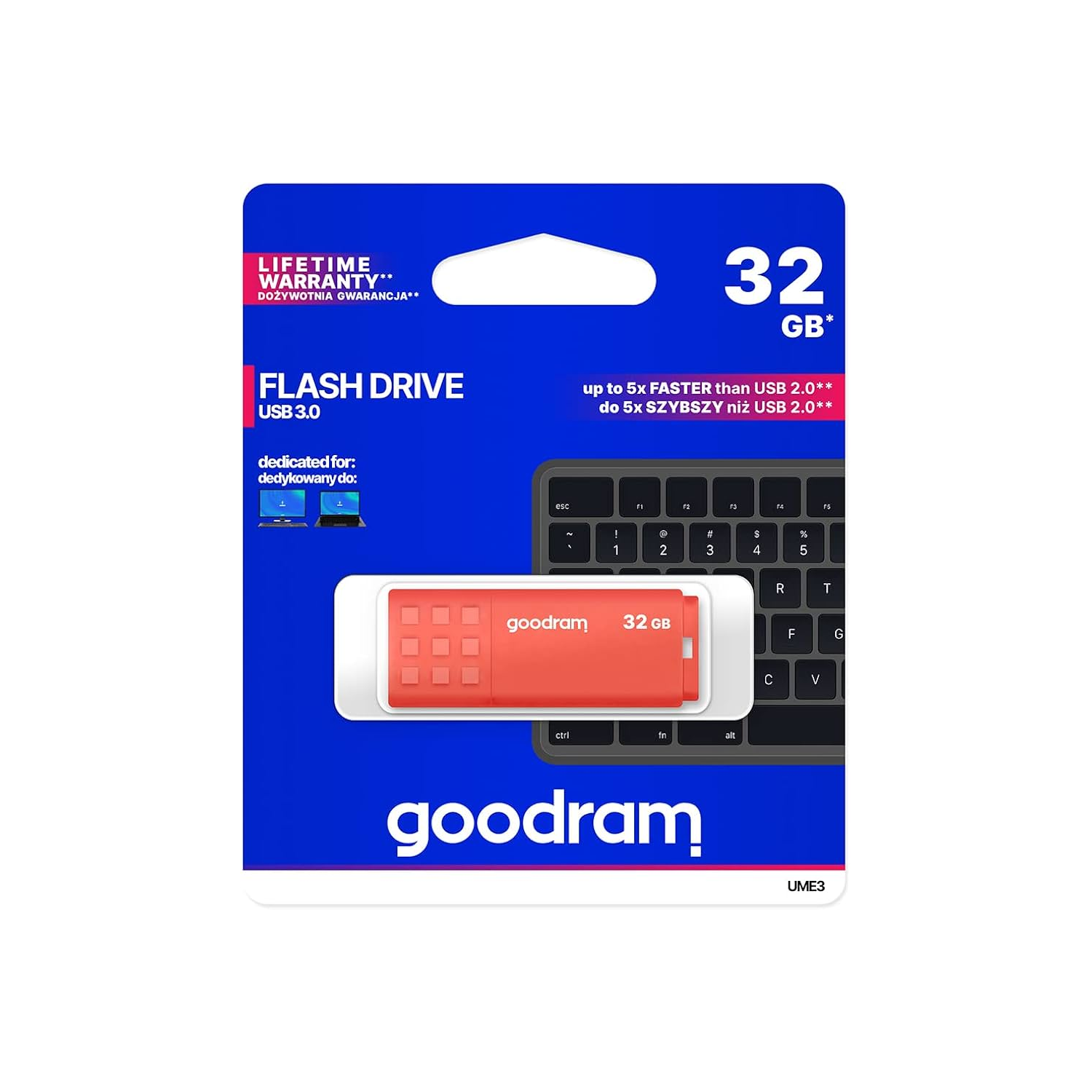 GoodRam atmintukas 32GB UME3 USB 3.0 oranžinis