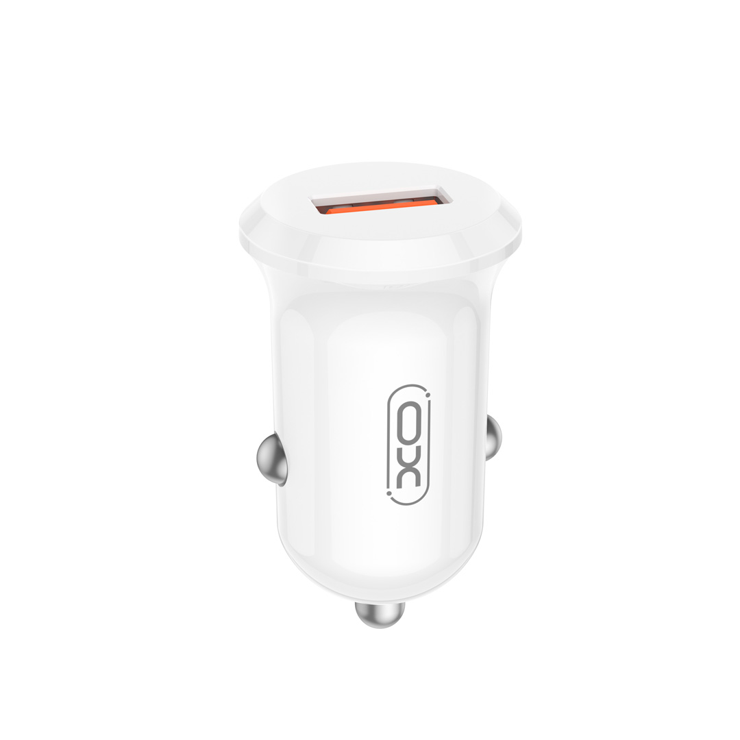 XO automobilinis įkroviklis CC68 18W QC 1x USB baltas