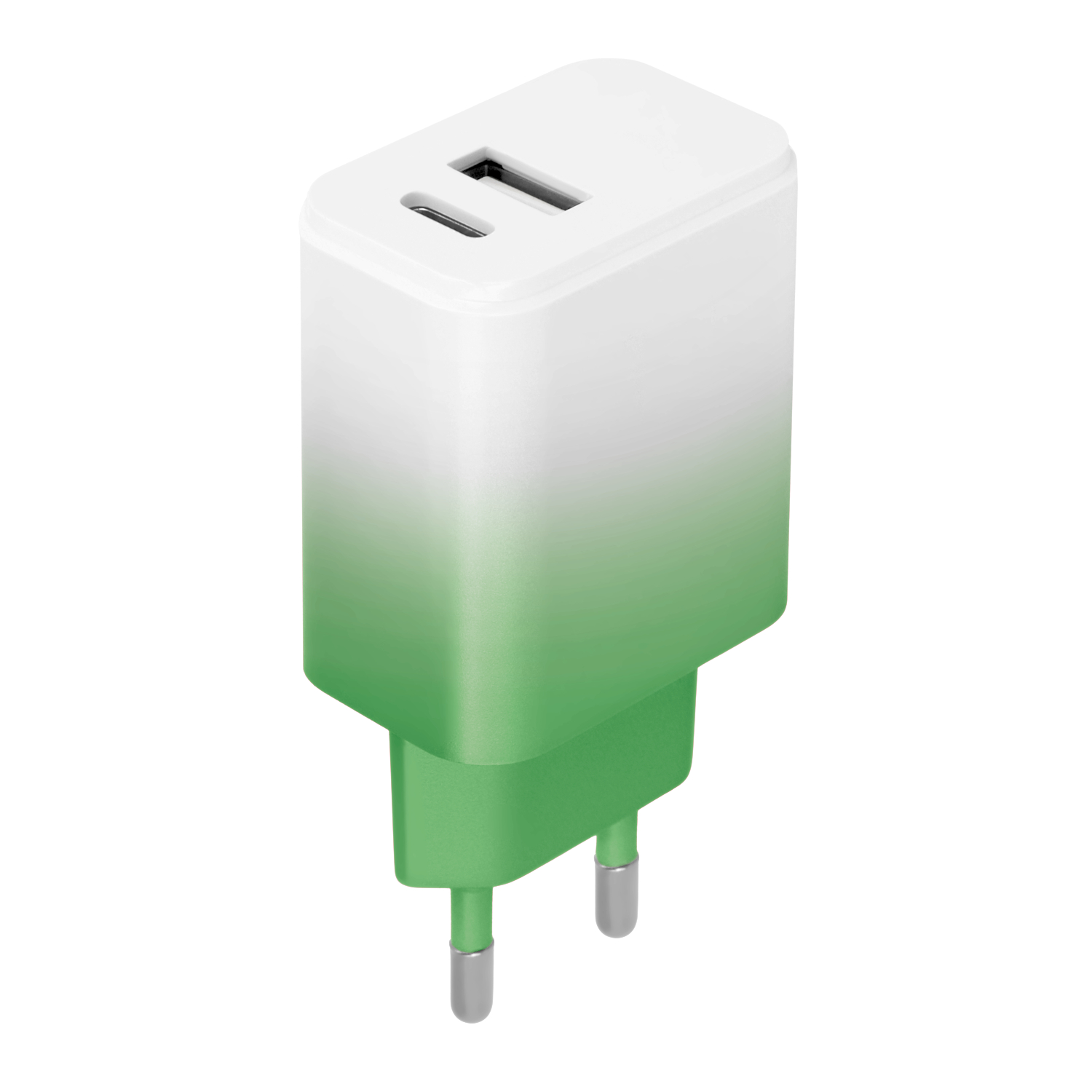 Setty įkroviklis USB + USB-C 20W LSIG-AC-20 mėtų-baltas gradientas