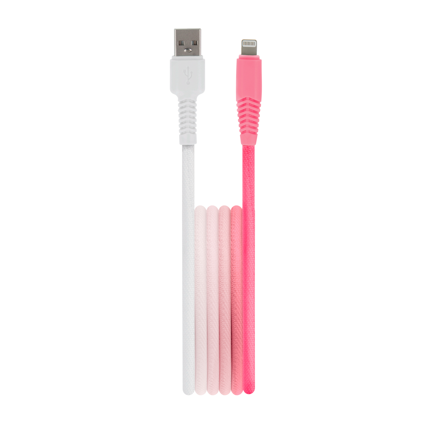 Setty kabelis USB - Lightning 1,5 m 2,4A KGA-L-1.52420 baltas-rožinis gradientas