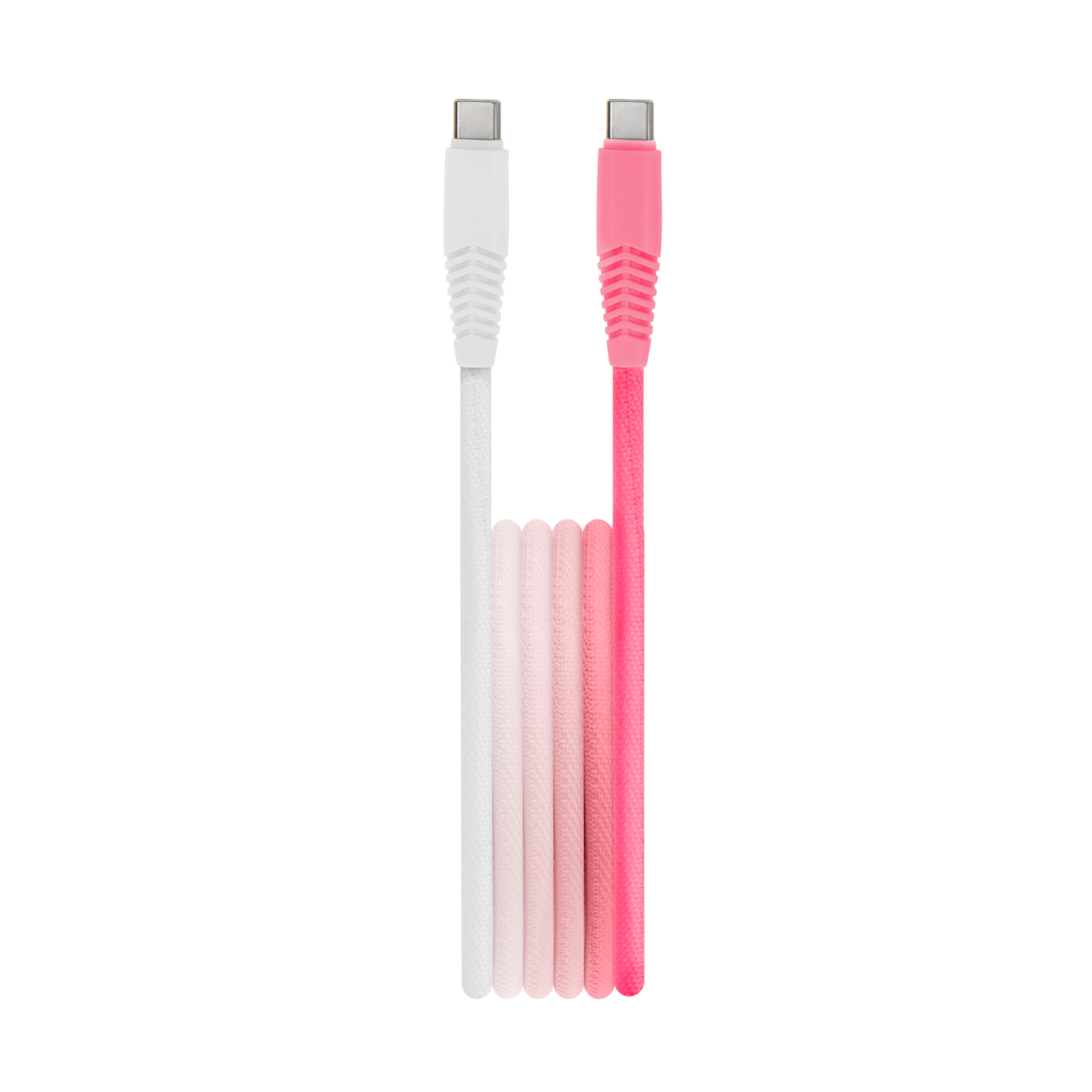 Kabelis USB-C - USB-C 1,5 m 3A KGC-C-1.5320 baltai-pink gradientas