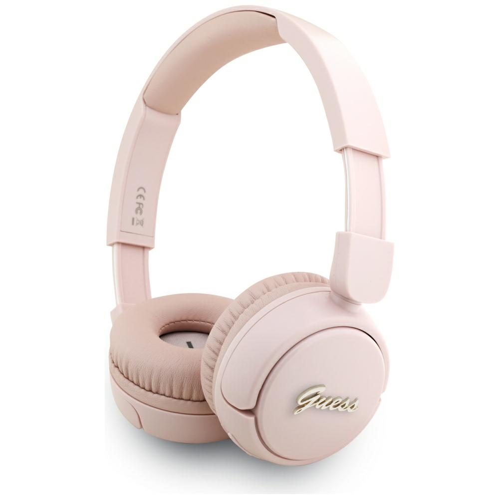 Guess belaidės ausinės BT HEADPHONES SCRIPT METAL LOGO rožinės