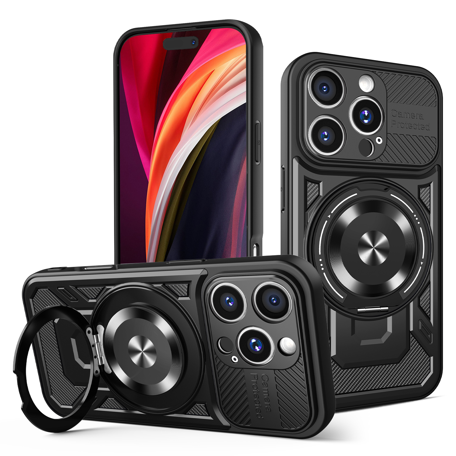 Defender Armor Mag dėklas telefonui iPhone 16 Pro 6,3" juodas