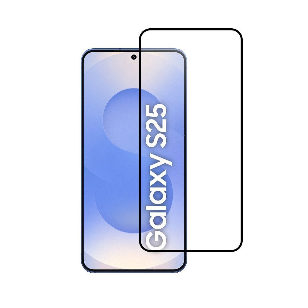 Apsauginis stiklas Blue Star - SAMSUNG Galaxy S25+/S25 Edge Visas veidas (pilnas klijavimas/dėklo draugiškas) - juodas Apsauginis stiklas Blue Star