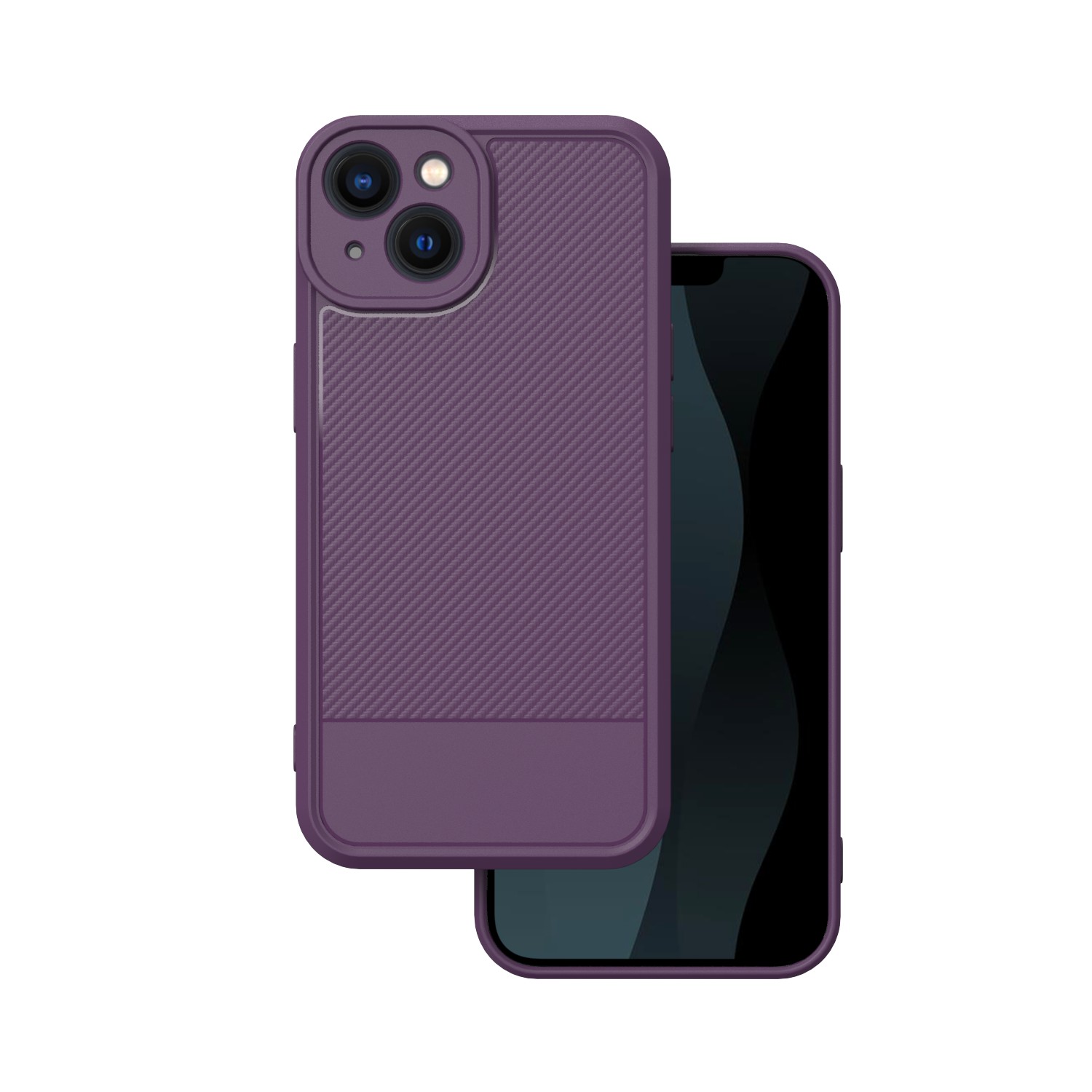 Simple Carbon dėklas telefonui iPhone 13 6,1" violetinis