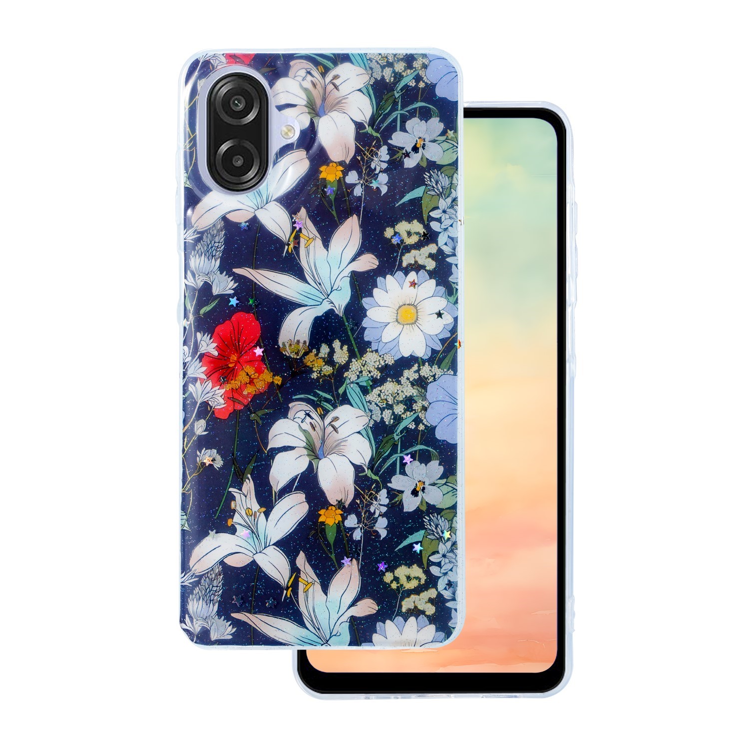 Glow Glam dėklas telefonui Samsung Galaxy A07 4G mėlynas