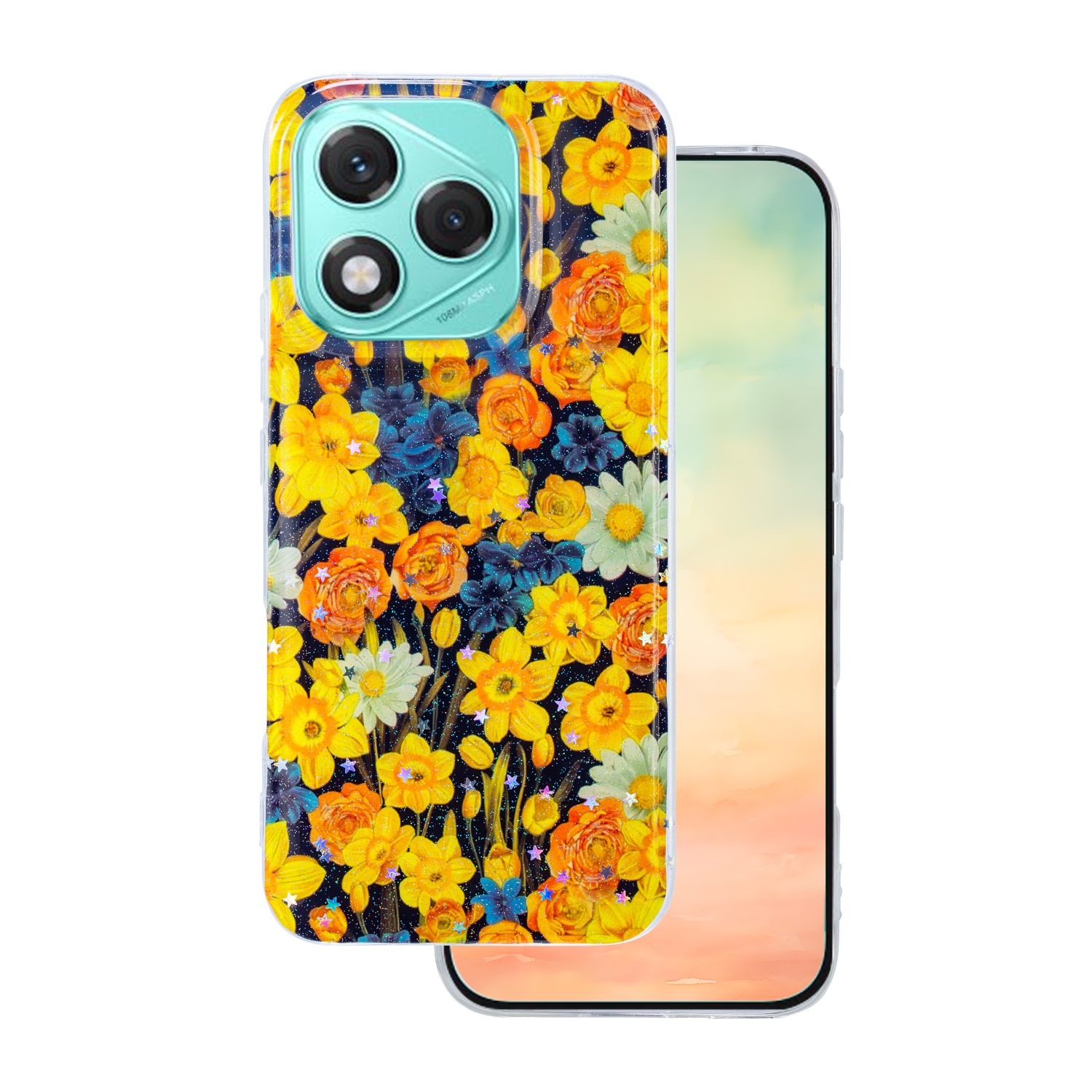 Glow Glam dėklas telefonui Honor 400 lite oranžinis