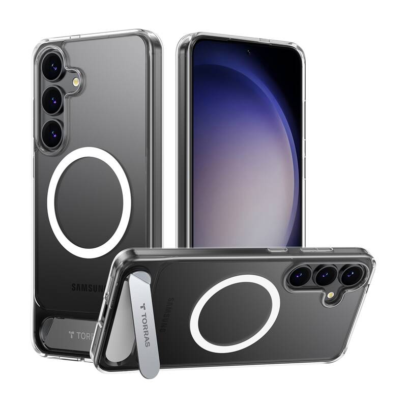 Torras Pstand Series dėklas telefonui Samsung S25+ (skaidrus)