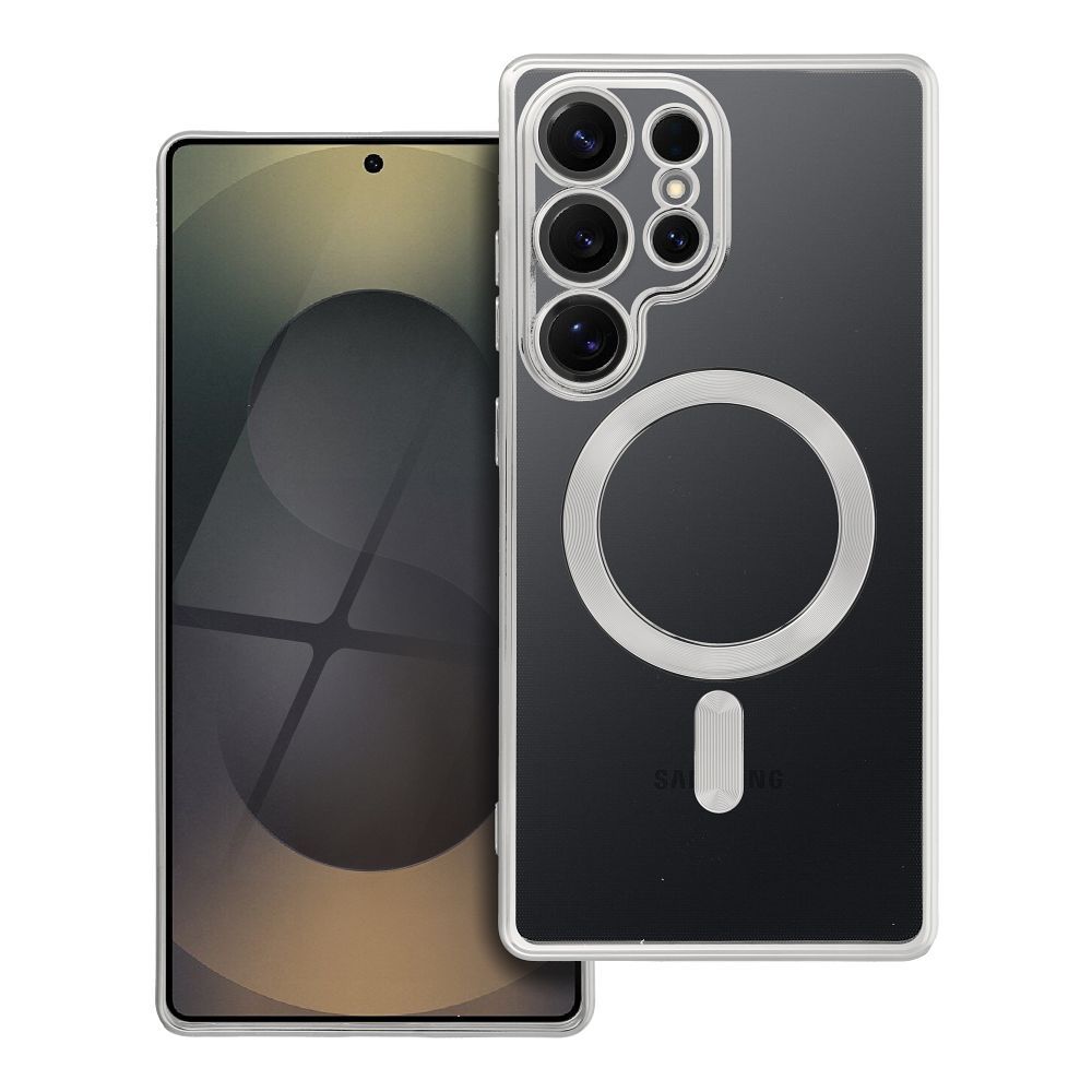 ELECTRO MAG COVER dėklas telefonui suderinamas su Magnetiniu MagSafe SAMSUNG S25 Ultra sidabrinė