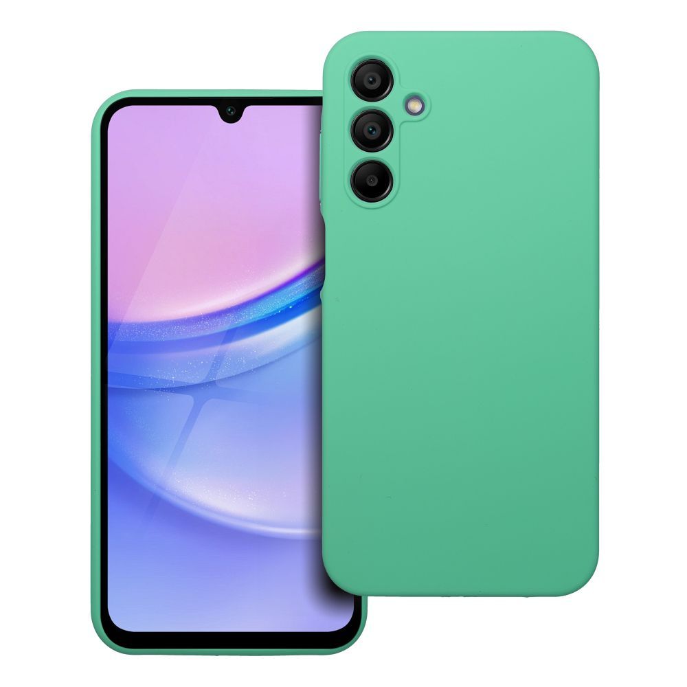 Dėklas telefonui silikoninis 2mm SAMSUNG A15 5G / A15 4G mėtinai žalias