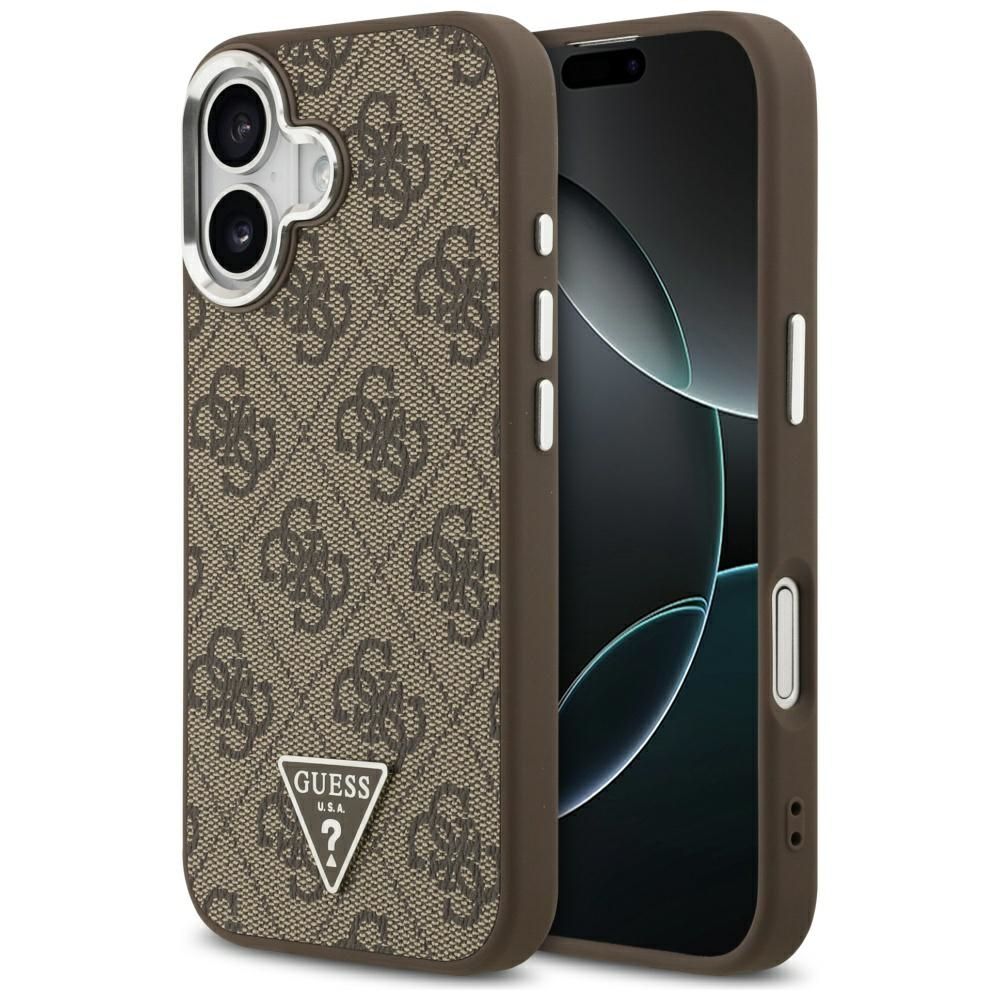 GUESS dėklas telefonui (m) IPHONE 17 suderinamas su MagSafe PU 4G W/Triangle Logo SL - rudas