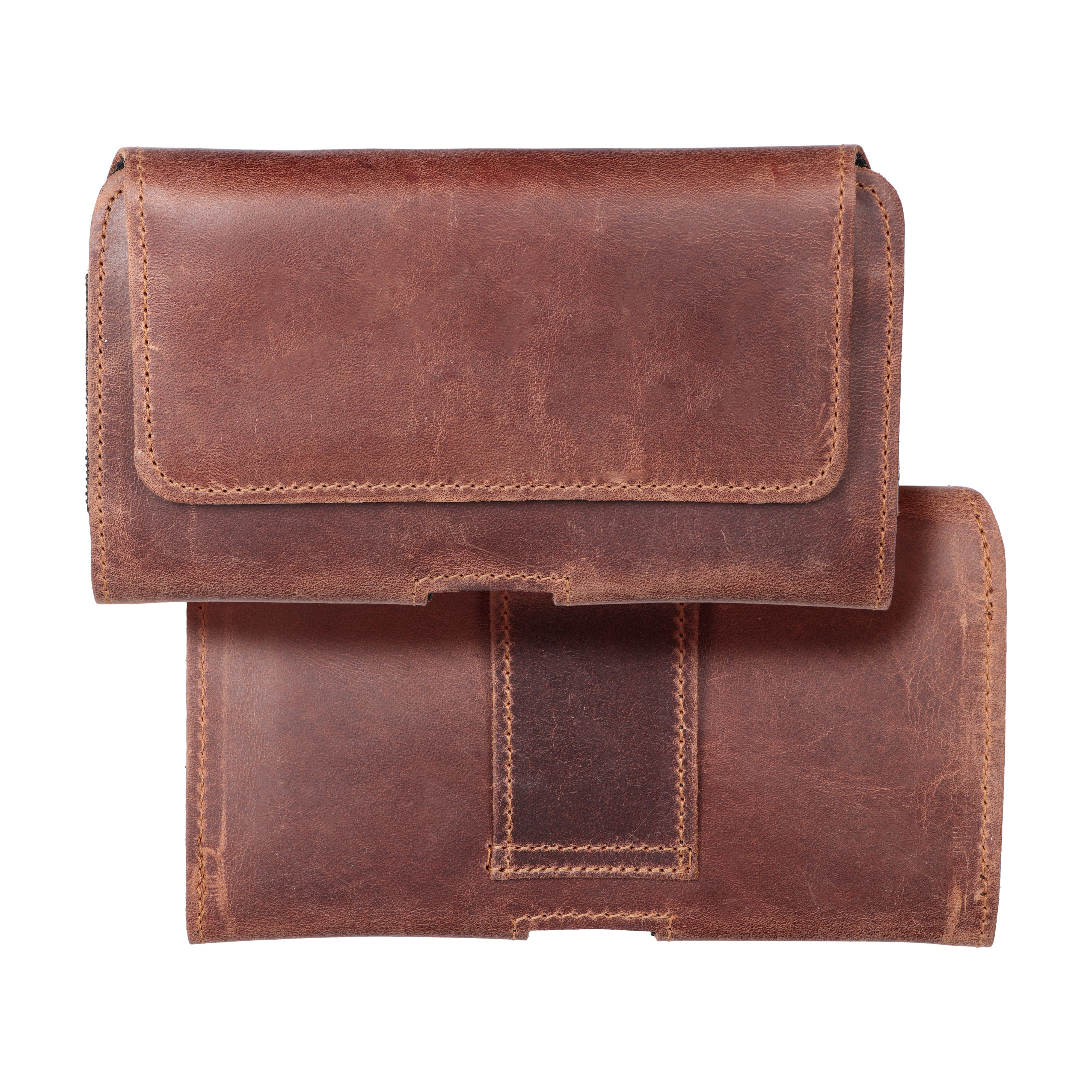 ROYAL Crazy Horse universalus horizontalus odinis diržo dėklas dydis L IPHONE 12 / 12 PRO / 13 / 13 PRO / 14 / 14 PRO / SAMSUNG S10 / S20 / S21 / A40 / HUAWEI P8 LITE / P30 / P40 / P9 LITE rudas