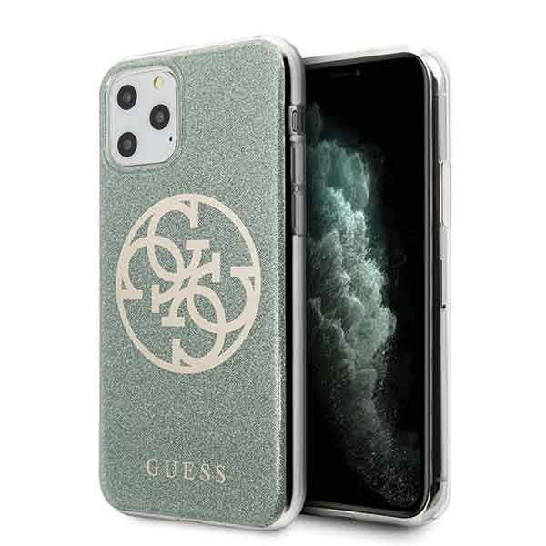 Guess GUHCN58PCUGLKA iPhone 11 Pro chaki kietas dėklas 4G Circle Glitter