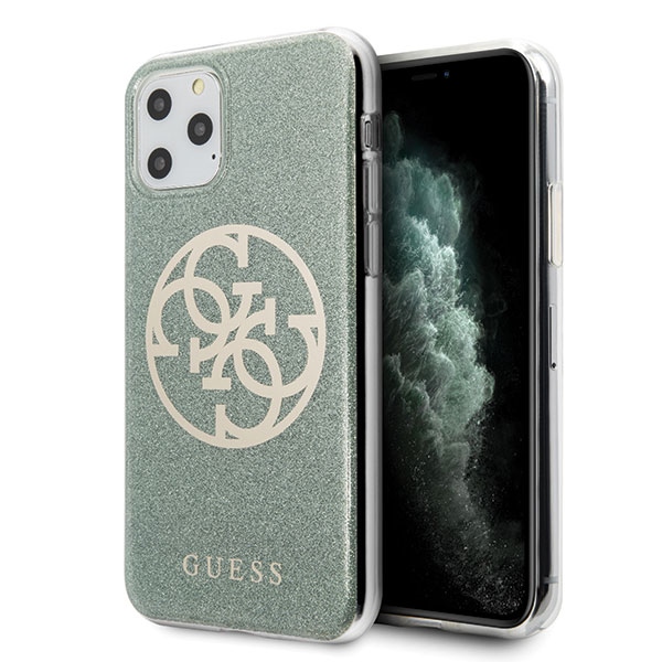 Guess GUHCN65PCUGLKA iPhone 11 Pro Max chaki kietas dėklas 4G Circle Glitter