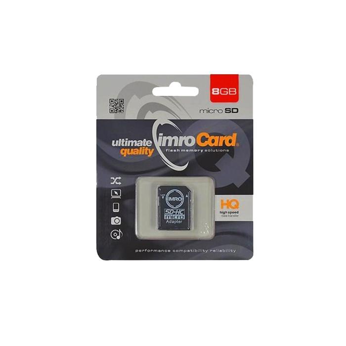 Imro atminties kortelė 8GB microSDHC cl. 10 + adapteris