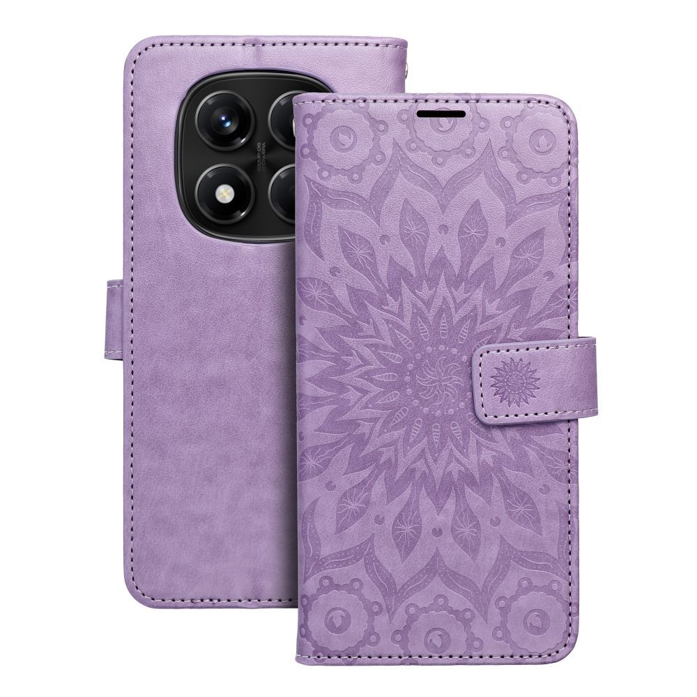 MEZZO knygos tipo dėklas telefonui XIAOMI Redmi Note 14 PRO 4G su mandala, violetinis