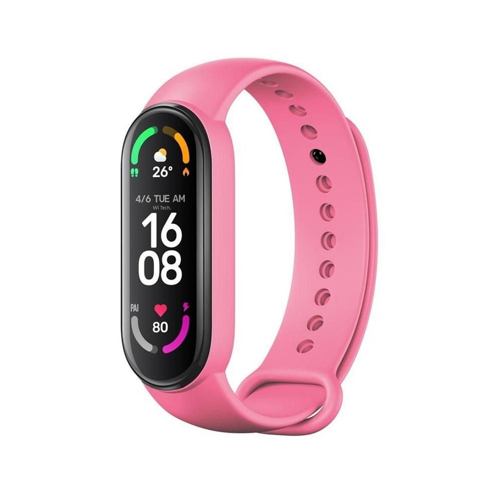 Silikoninis dirželis XIAOMI Mi Band 5 / 6 / 7 apyrankei rožinis (06)