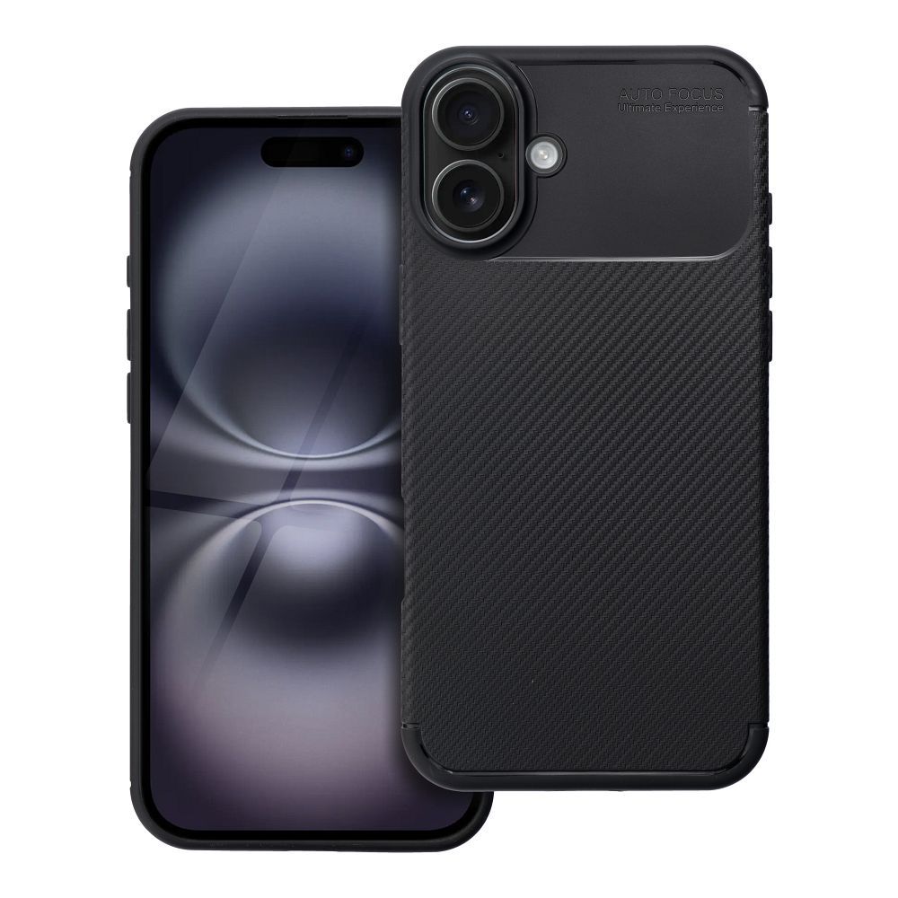 Dėklas telefonui CARBON PREMIUM IPHONE 16 Plus juodas