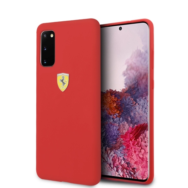 Ferrari Silikoninis dėklas telefonui Samsung Galaxy S20 - raudonas