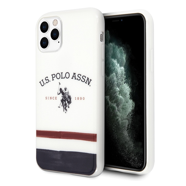US Polo USHCN58PCSTRB iPhone 11 Pro balta Tricolor Pattern Collection