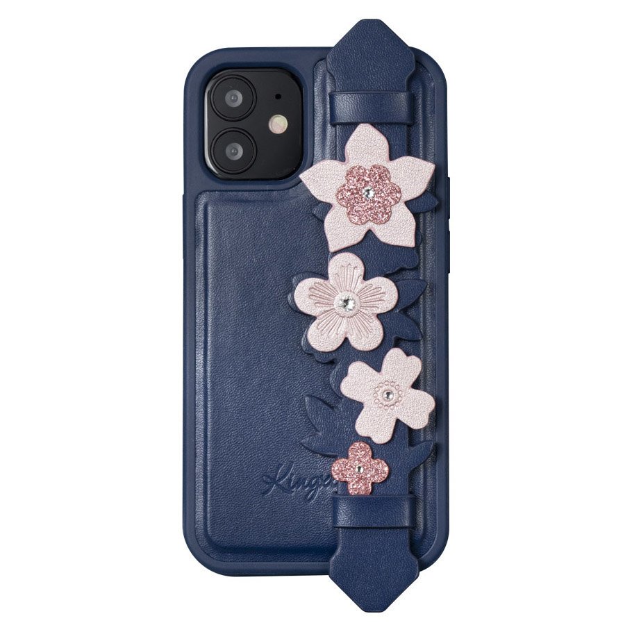 Kingxbar Sweet Series dėklas dekoruotas originaliais Swarovski kristalais iPhone 12 Pro Max mėlynas