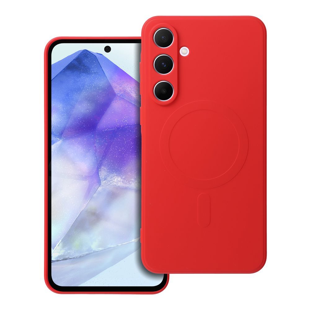 SILICONE MAG COVER dėklas telefonui suderinamas su Magnetiniu SAMSUNG A55 raudona